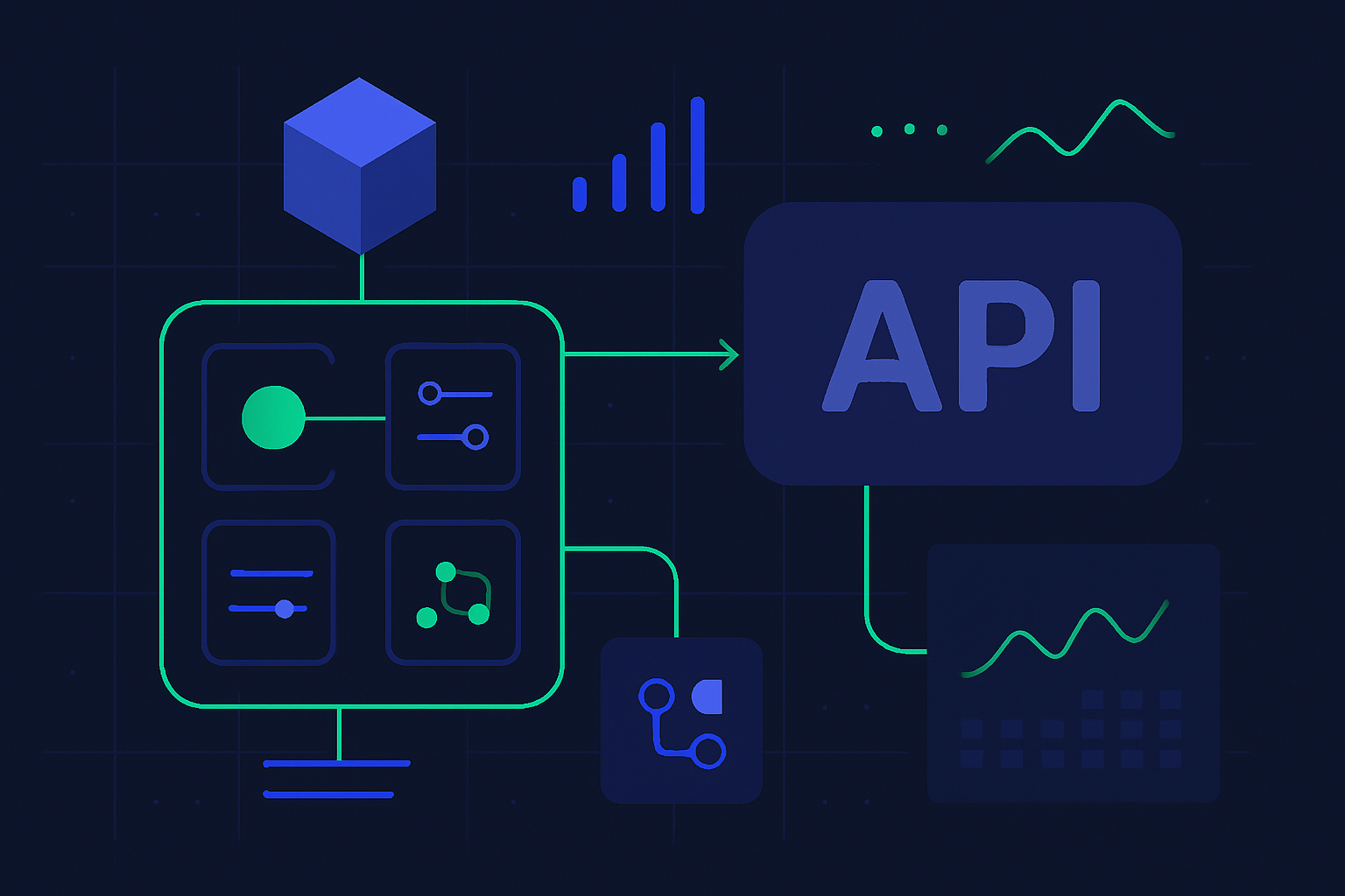 Ilustración editorial: API e Integraciones Empresariales en España