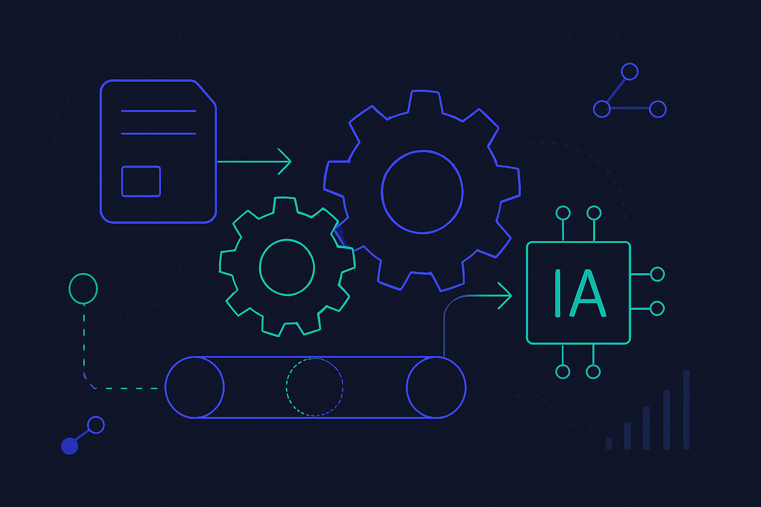Ilustración editorial: Automatizar Facturación con IA