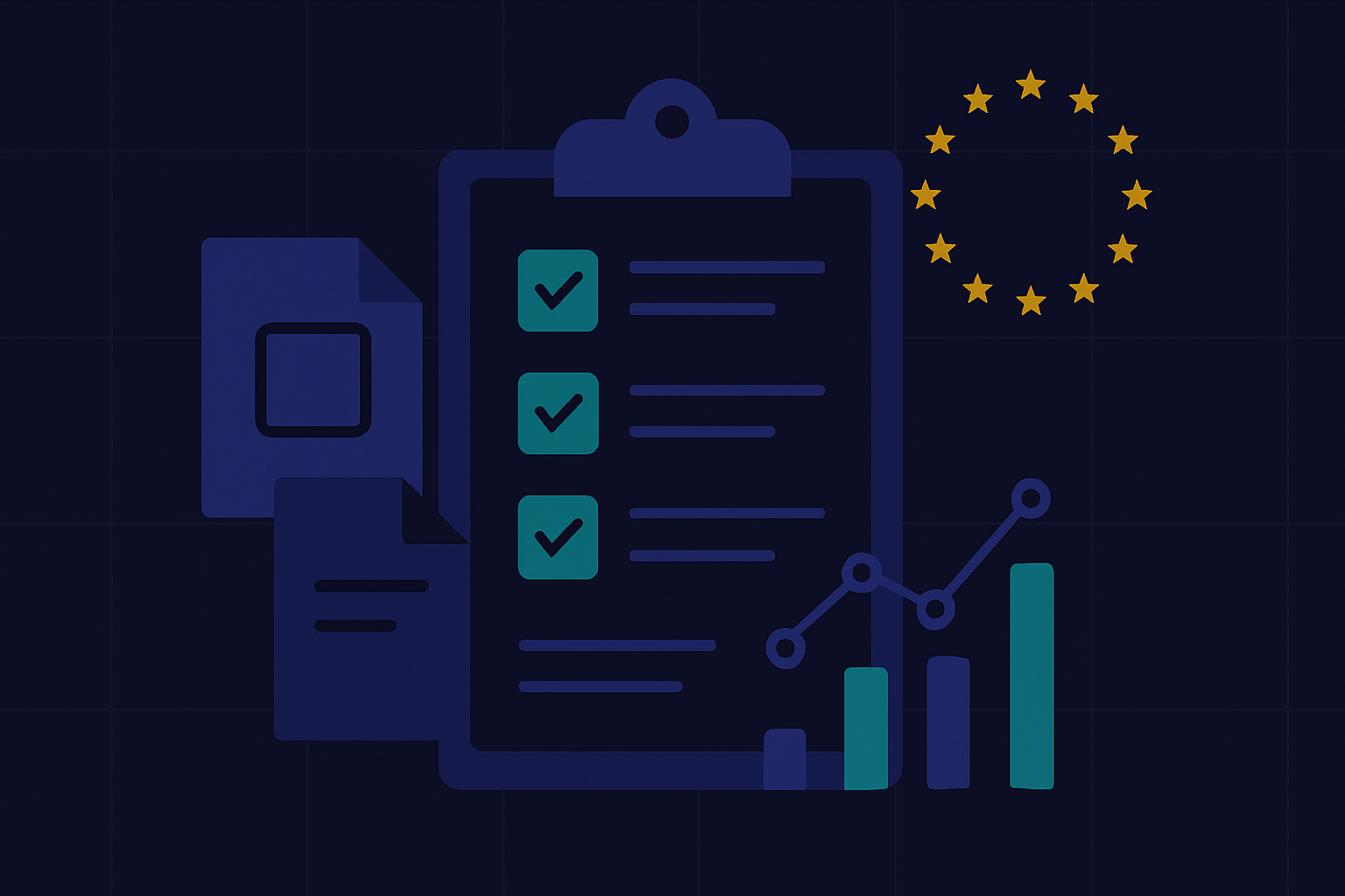 Ilustración editorial: Checklist AI Act PYME España 2026