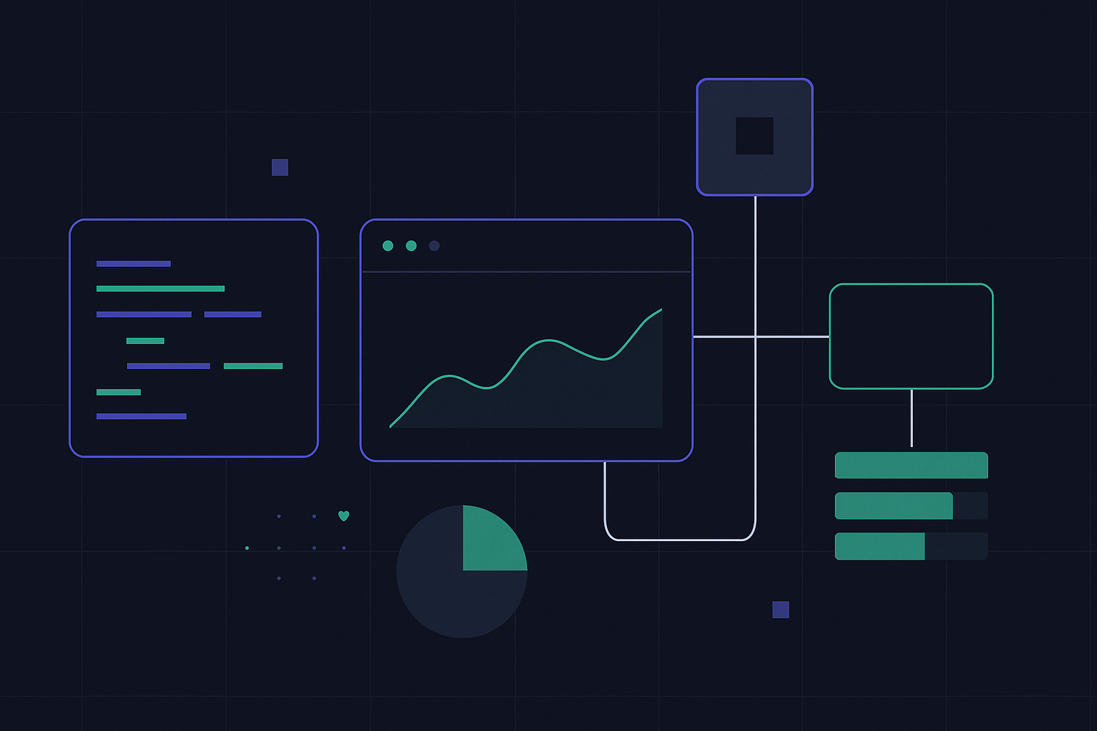 Ilustración editorial: SaaS y dashboards: cómo ayudan a tu negocio