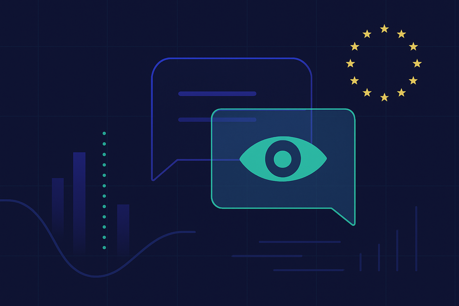 Ilustración editorial: Transparencia Art. 50: chatbot IA